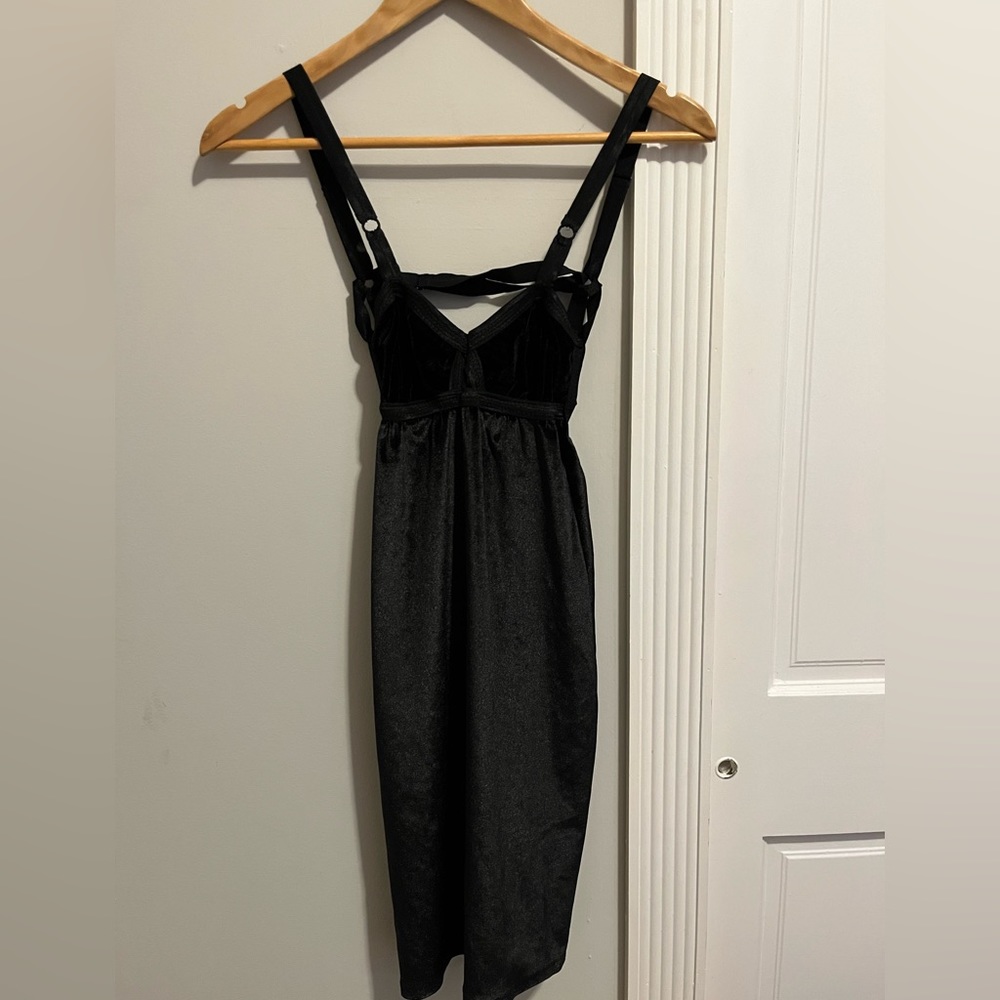 Solstice Intimates Size Small Black Velvet Everyday Mini Dress